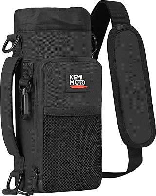 KEMIMOTO Water Bottle Holder Bag, Water Bottle Carrier with Adjustable Shoulder Strap, Water Bottle Pouch Holder for Hiking, Camping, Fishing, Compatible with YETI STANLEY SLM 32 oz, 40 oz, 64 oz