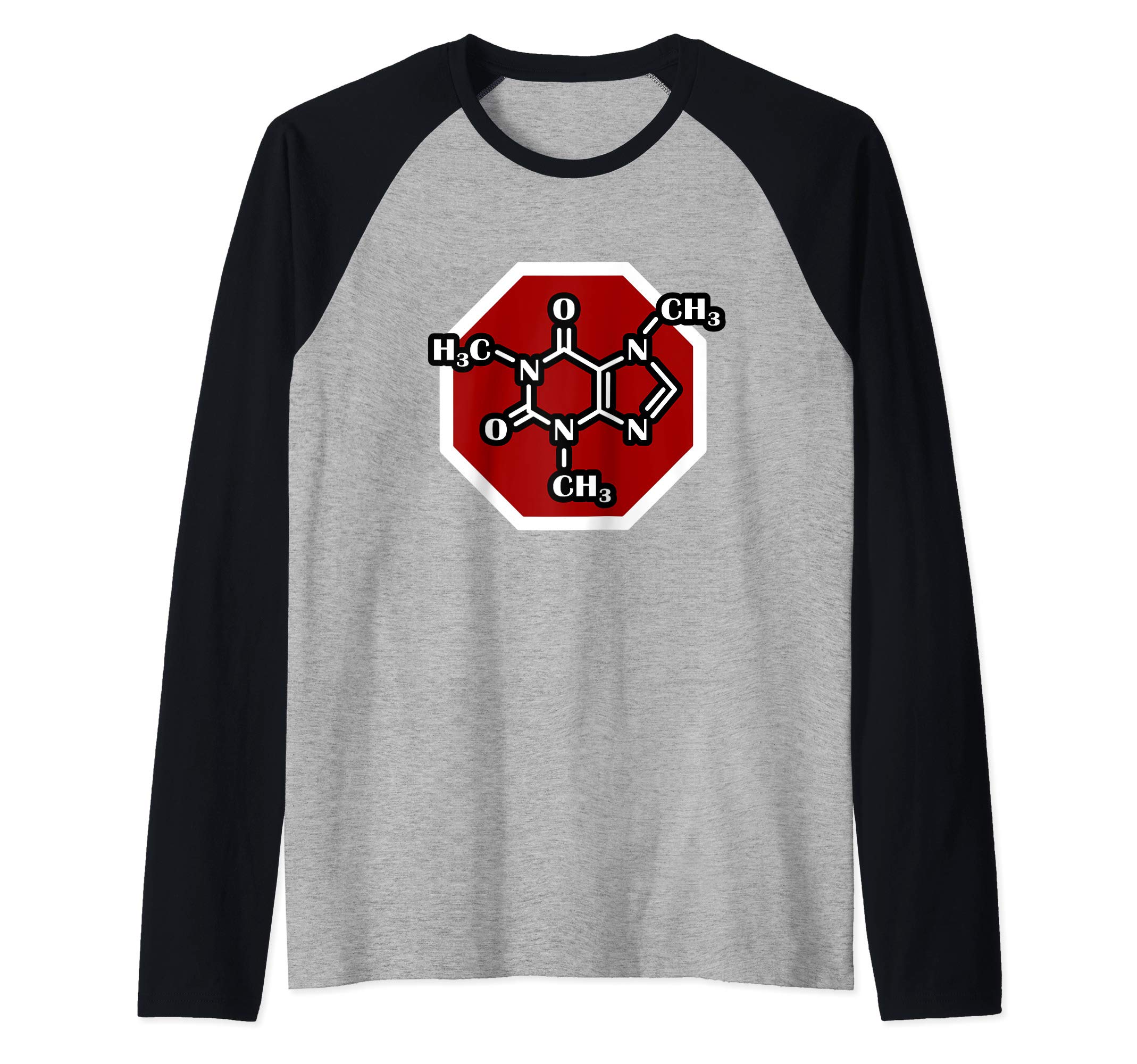 Caffeine Molecule - Barista, Organic Chemistry, Coffee Lover Raglan Baseball Tee