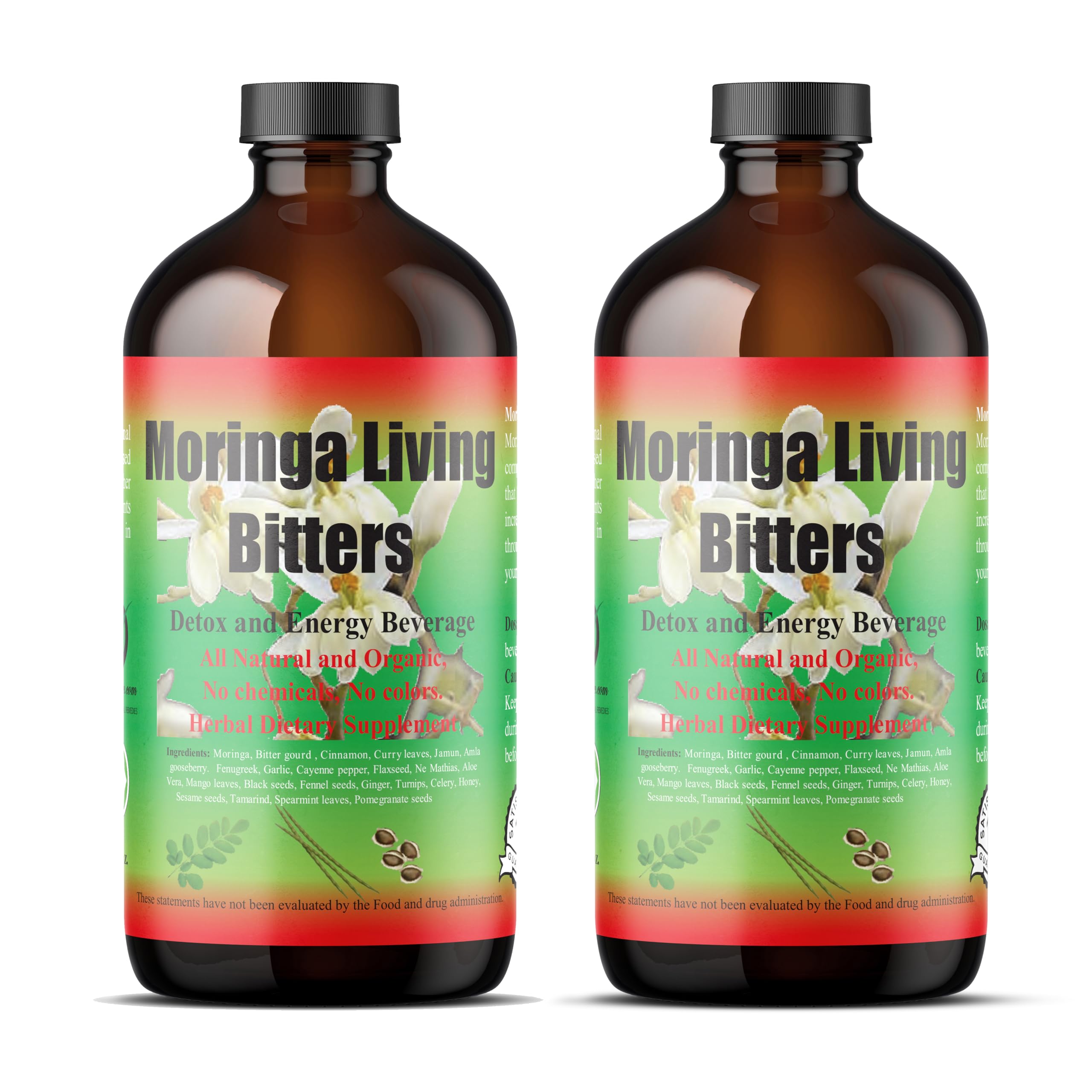 Moringa Living Bitters for overall Health and wellness | Pack of 1 | 8oz