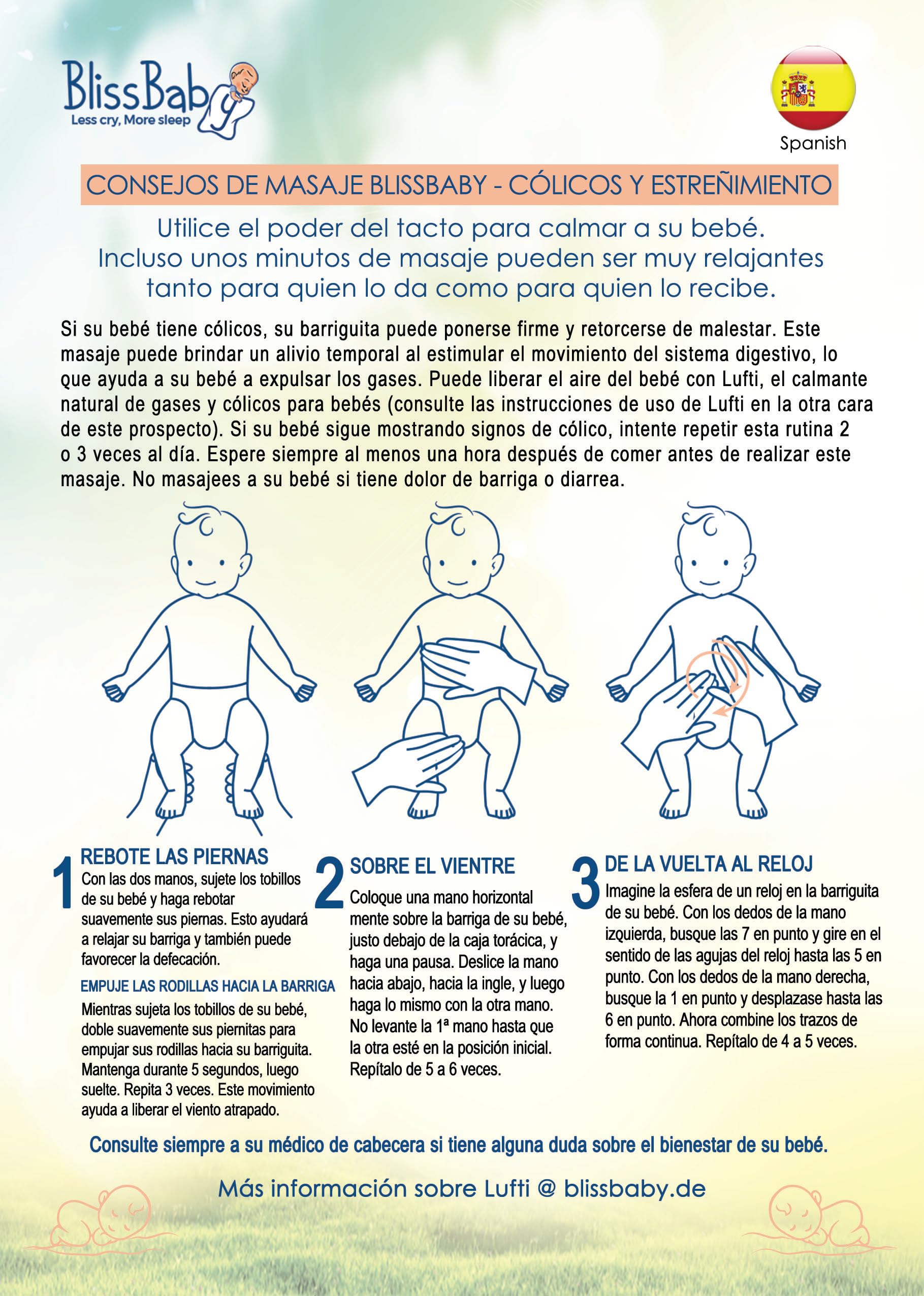 BlissBaby Lufti Alivio instantáneo natural de cólicos, gases y estreñimiento para bebés x 10