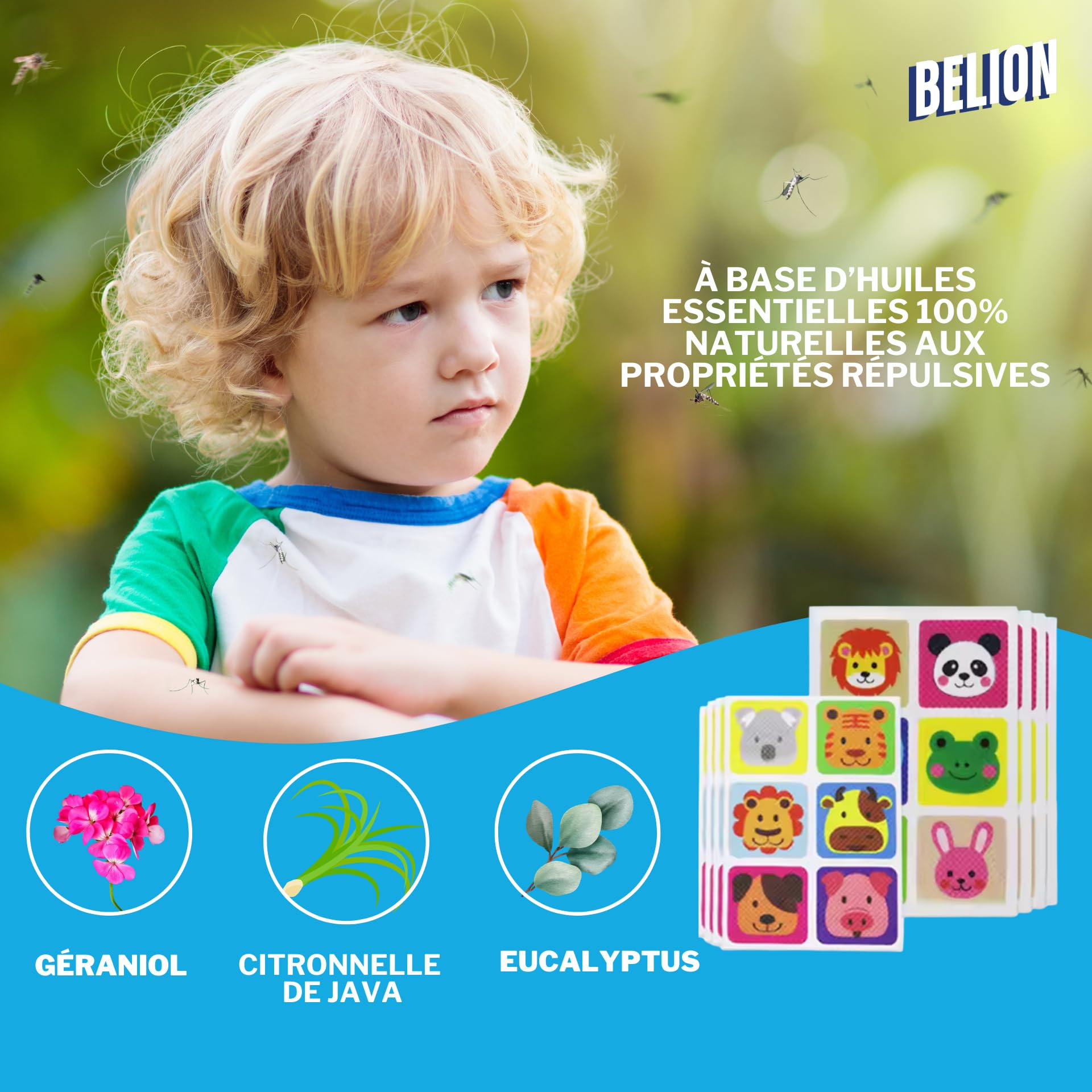 Patch anti moustique enfant | Sachet de 90 autocollants contre les moustiques | Idéal pour les activités en plein air | Pratique et ludique
