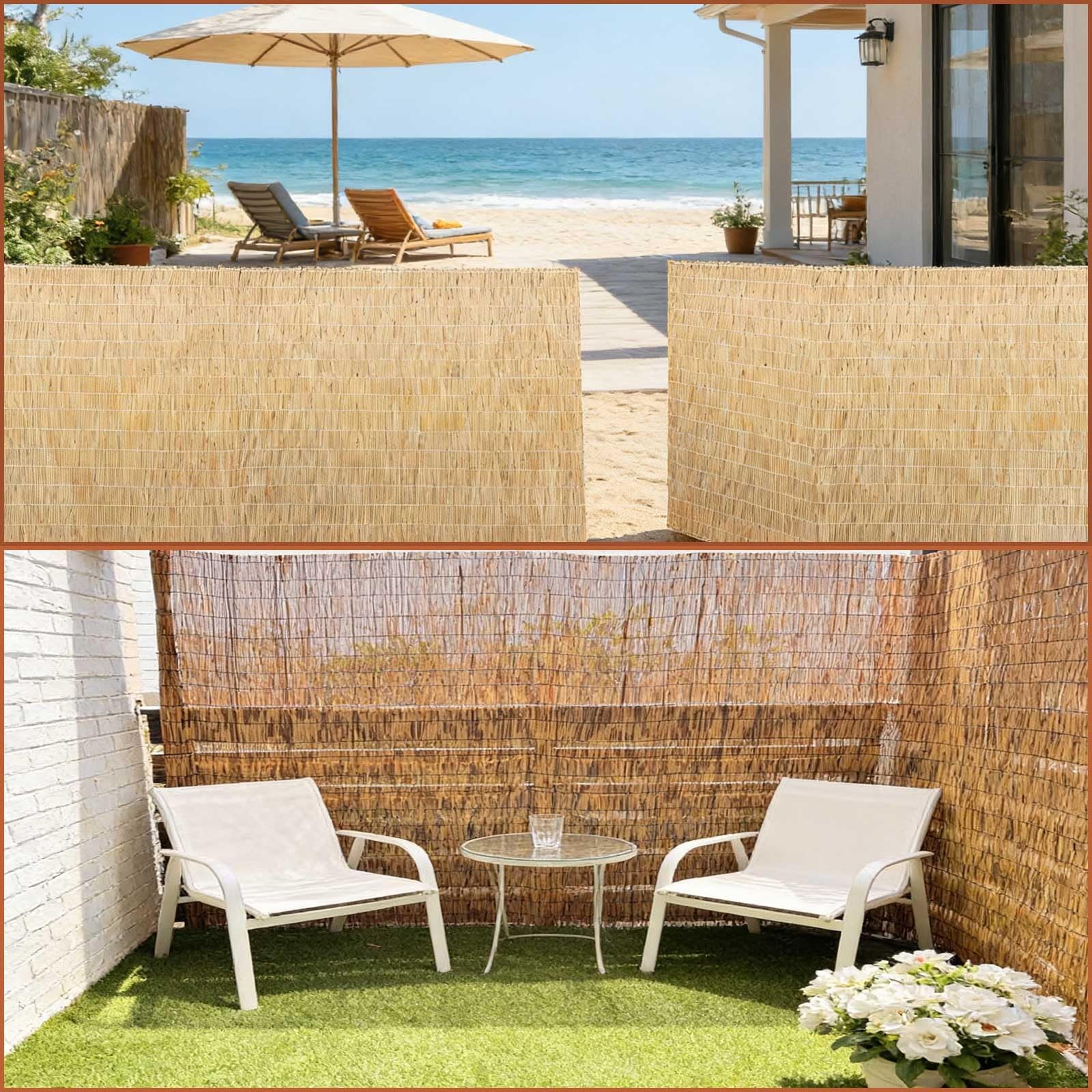 Canisse Brise Vue Bambou 1m 1m20 1m50 1m60 1m80 Hauteur Canisse En Roseau Naturel Cloture Jardin Exterieur Paravent Écran De Balcon Intimité Occultant Clôtures Décoratives(Carbonized,100x250cm)