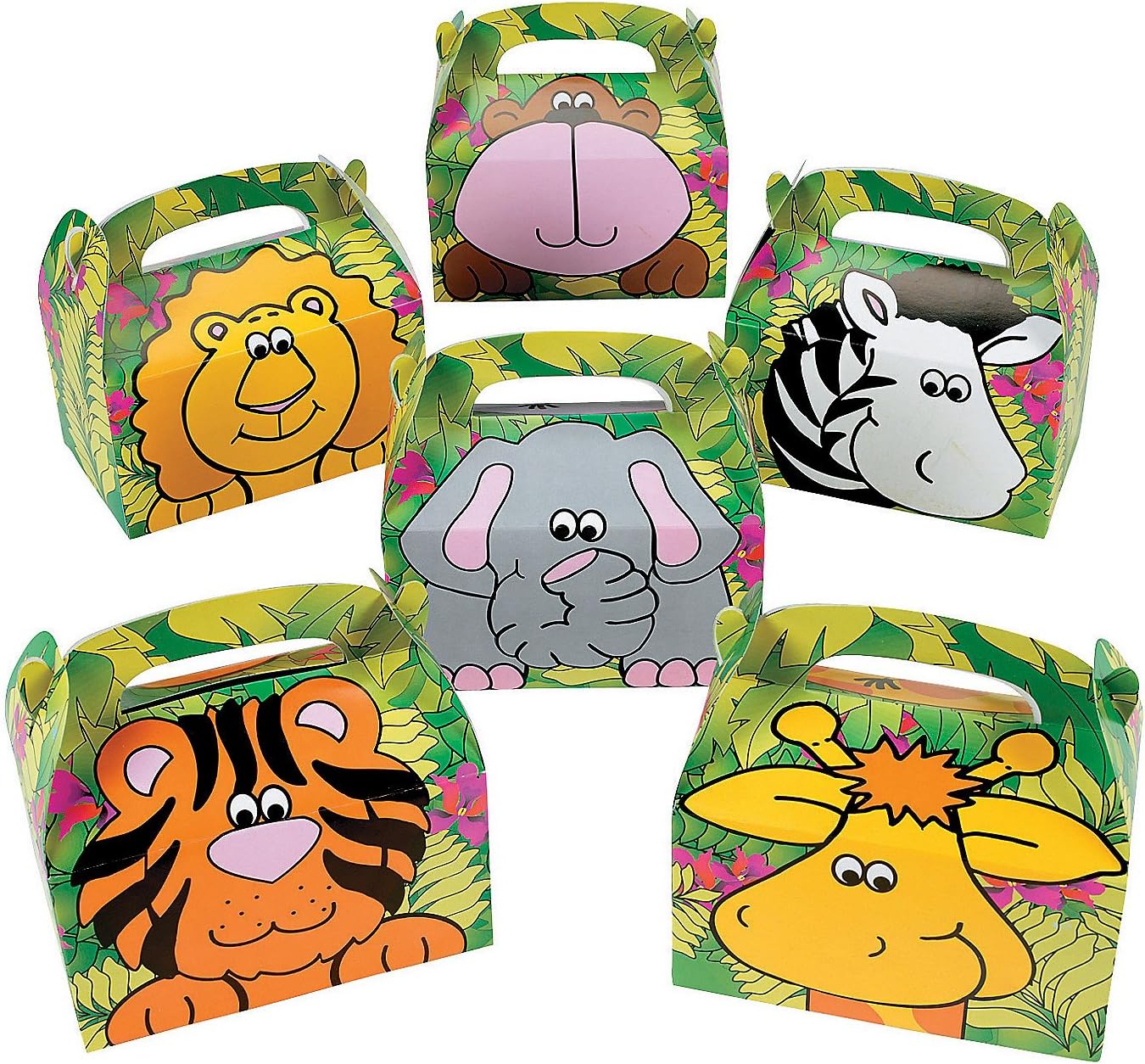 Fun Express Cardboard Zoo Animal Treat Boxes - 12 Pieces