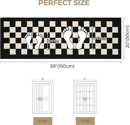 Miniatura 376 de GRANNY SAYS Felpudo para interiores, 32 x 48 pulgadas, antideslizante, tapete grande para puerta, tapete de bienvenida para exteriores, lavable