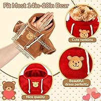 Vista 2 de Junkin 5 piezas de ropa para muñeco de oso, accesorios de ropa para animales de peluche de algodón, juguete de peluche suave, suéter para oso
