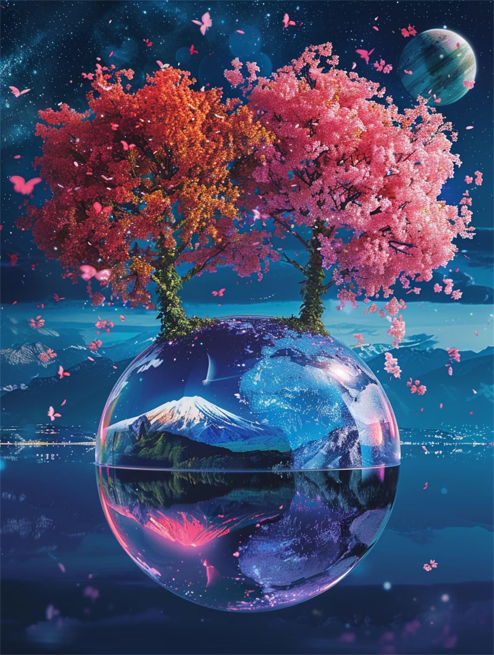 Dipingere con i Numeri Adulti Albero, rosa Dipingere con i Numeri Bambini DIY Kit, Set Premium con Pennelli, Decorazione Casa & Creativo Regalo di Compleanno, Attività di Tempo libero 70x95cm z-391