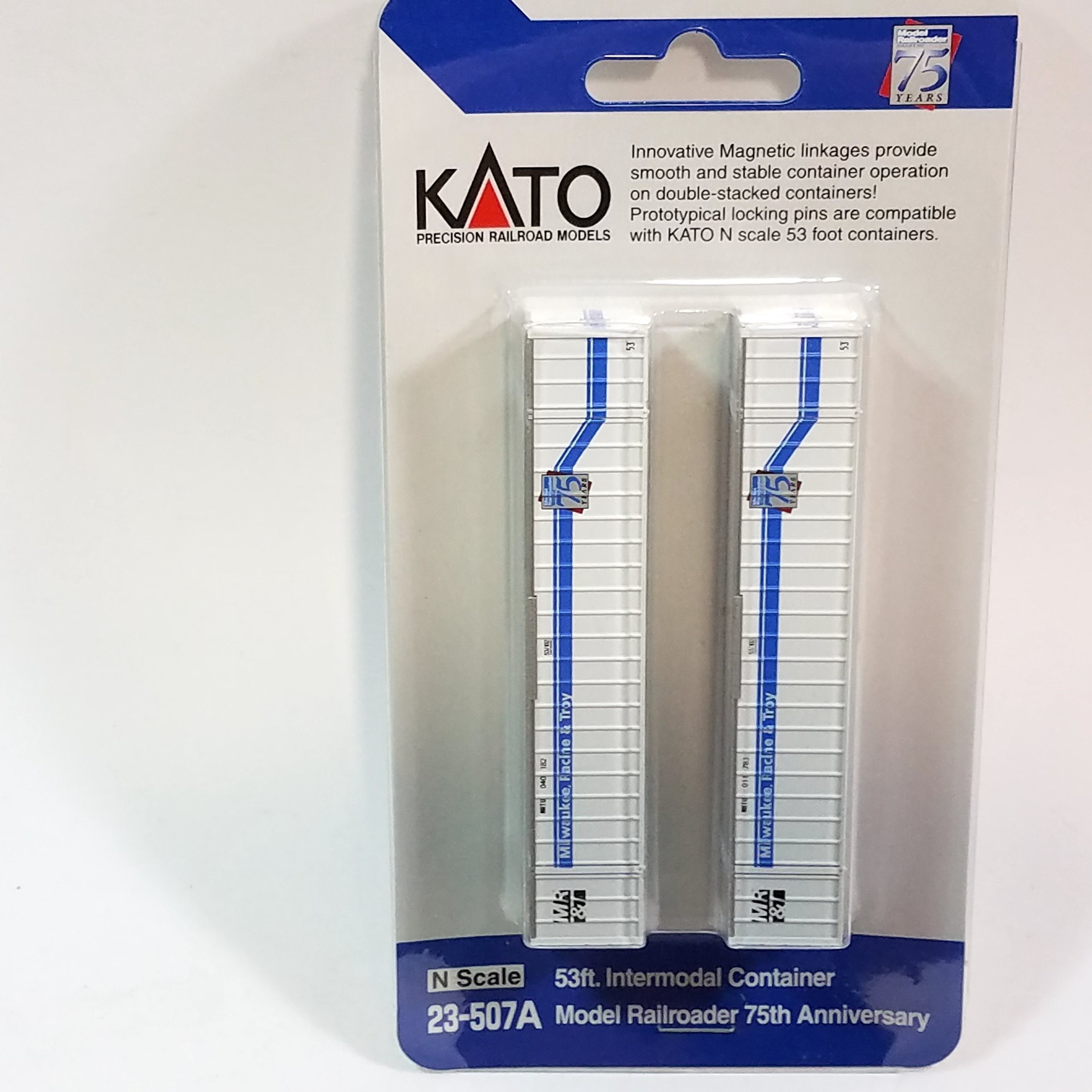 KATO NScale 53' Containers MR & T 75th Year Anniversary 23-507A Set Of 2 Boxcas