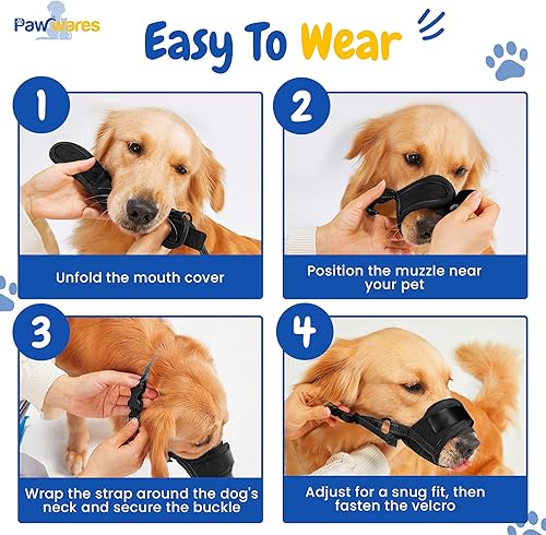 Miniatura 8 de Bozal para perro  Protector bucal de nailon suave antimordeduras para perros, bozal bebible para razas pequeñas y perros de tamaño mediano, velcro