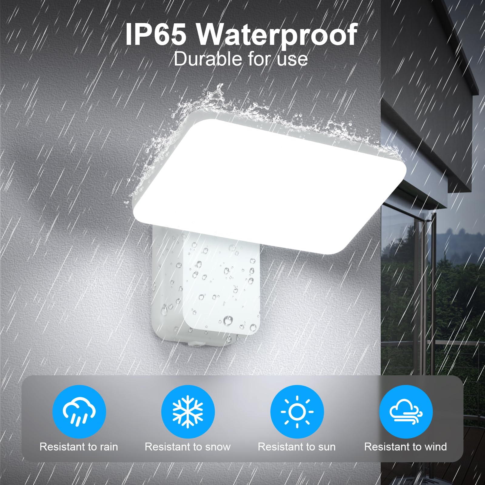 Comely Aplique Pared Exterior LED, 16W IP65 Resistente lampara Exterior Pared Agua 350° Giratoria Moderna Luces LED Exterior para Jardines, Terraza, Baño, Blanco, Luz Blanca Fría 6500K, Control Interr