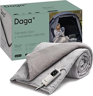 Daga CaldoPlaid Adapto Camping, Manta Eléctrica ideal para autocaravana, caravana, tienda de campaña, 160x120 cm, Bajo con...