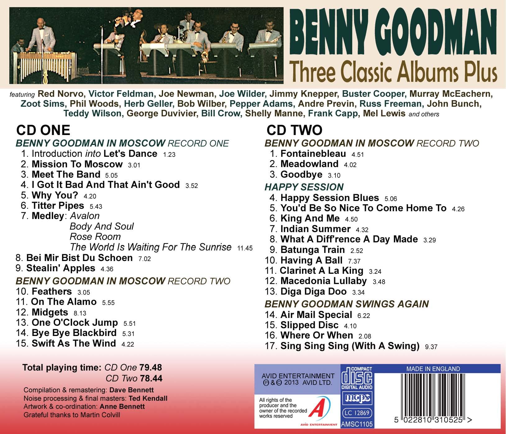 Benny Goodman Three Classic Albums Plus (Benny Goodman In Moscow Record One / Two / Happy Session)