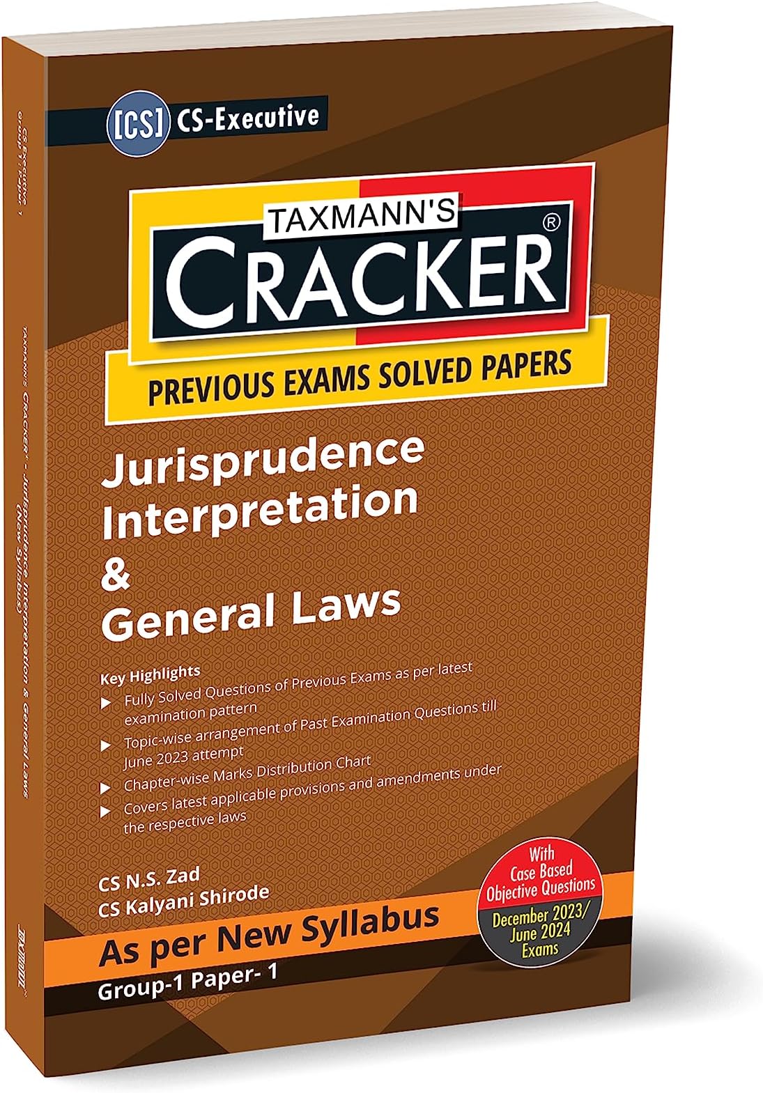 Taxmann's CRACKER for Jurisprudence Interpretation & General Laws (Paper 1 | JIGL) – Covering past exam questions (topic-wise) & answers | CS Executive | New Syllabus | Dec. 2023/June 2024 Exams
