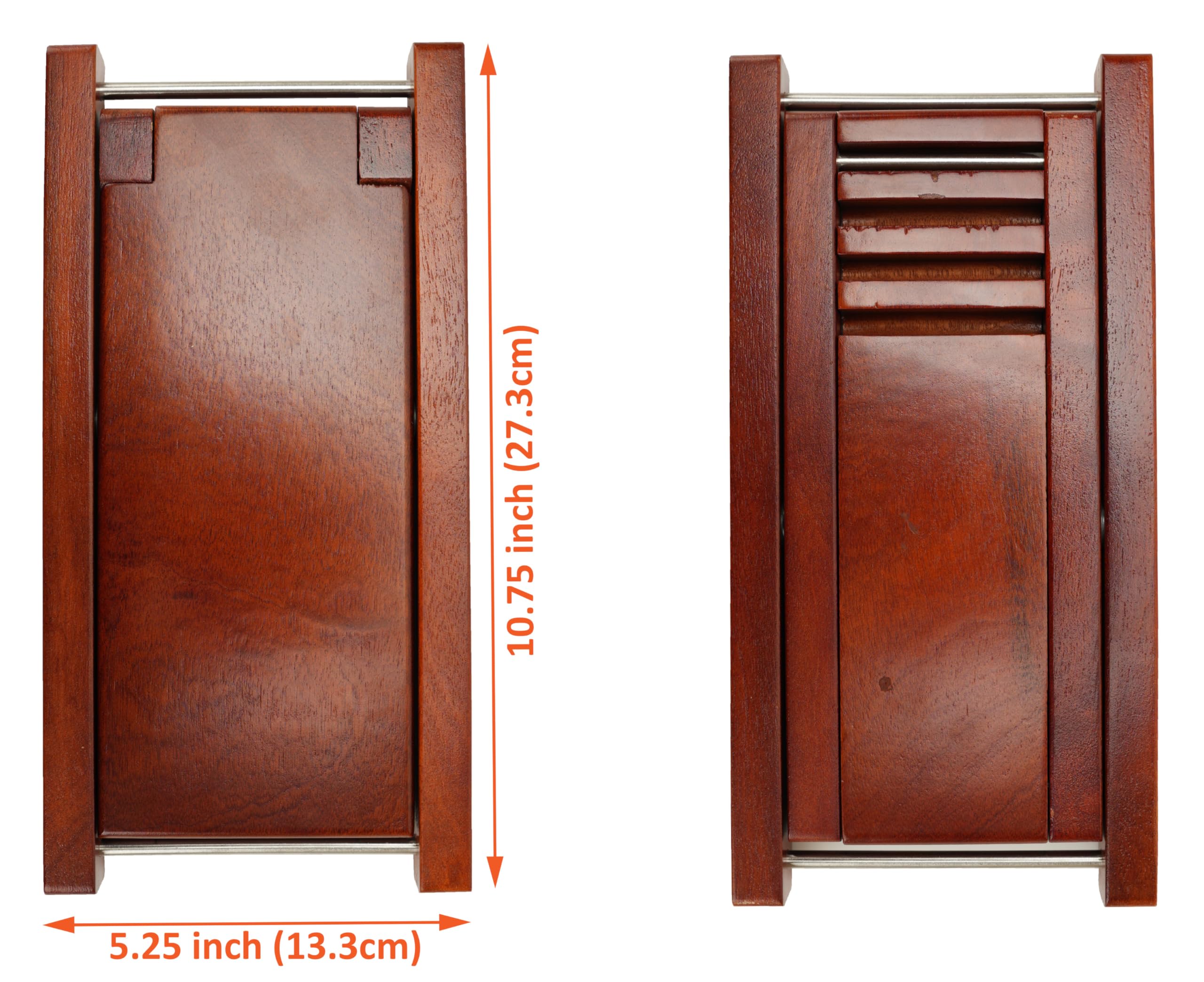 Reposapiés de guitarra Spiretro Premium de madera de caoba - Altura ajustable en 4 posiciones, diseño plegable con bolsa de transporte - Reposapiés de guitarra marrón macizo para sesiones de juego