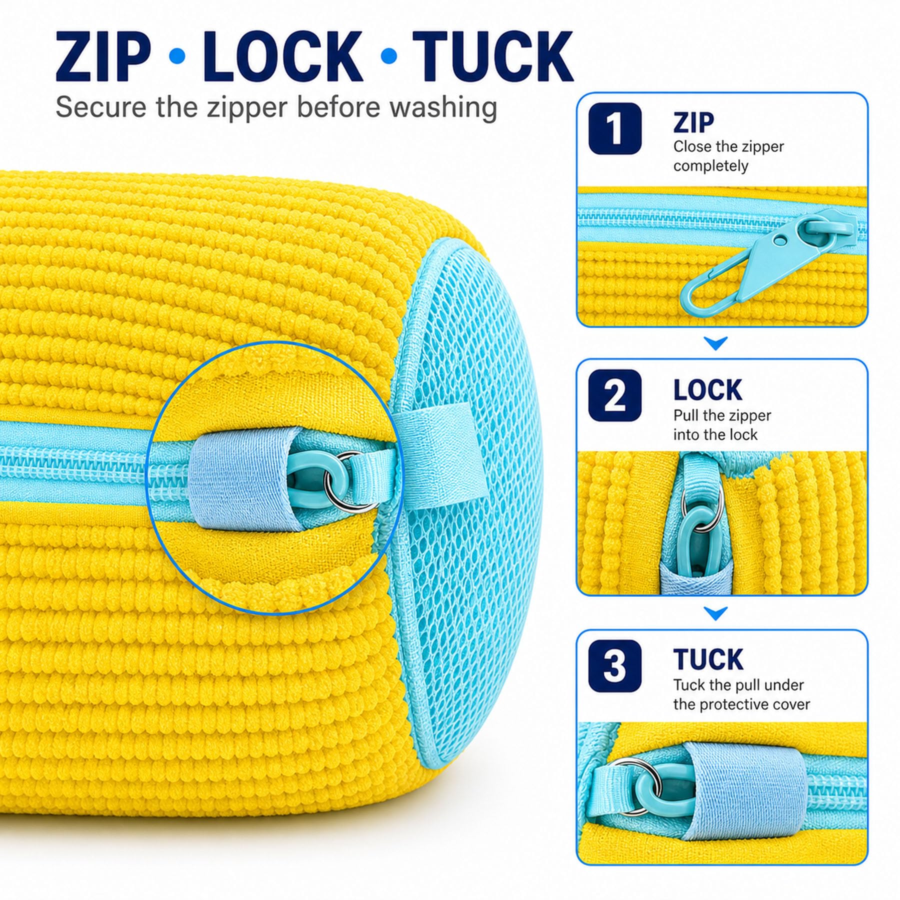 Bolsa XXL para lavadora de zapatos, 360° de profundidad, limpia y protege, 7 piezas reutilizables y duraderas con cremallera, incluye bolsas de malla para lavandería y brasier para lavadora y secadora