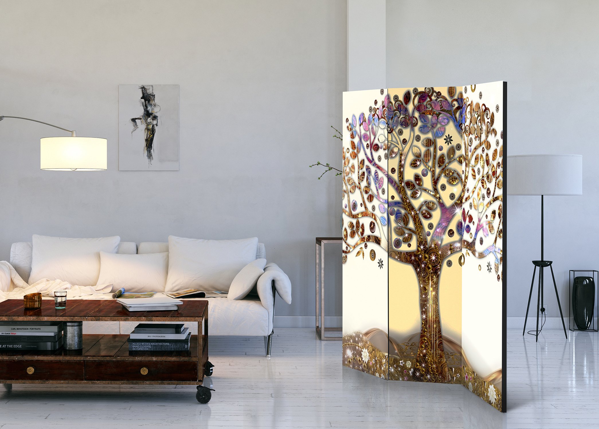 murando - Paravento da Interno 3 Pannelli, Separe Divisorio, 135x172 cm | 3 Pannelli Decorativi, Stampa su Un Lato, Tela in TNT, Pronto all'Uso, Separatore per Camera da Letto, Produzione EU