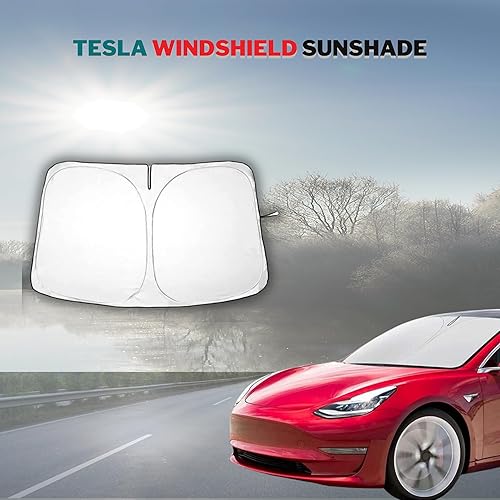 Miniatura 3 de Parasol para parabrisas Tesla Model 3 Model Y parasol para Tesla 2016-2024 Modelo 3Y, protector ligero de visera frontal para ventana delantera,