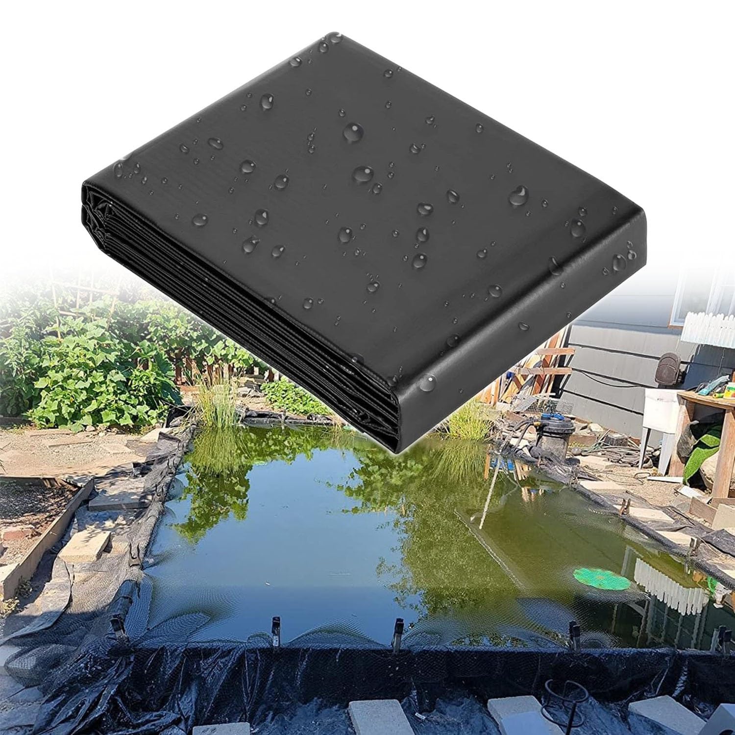 Étangs de jardin fontaines membrane flexible noire bâche bassin
