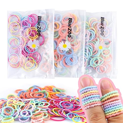 300 bandas elásticas para el cabello para niños y mujeres, 3 estilos pequeños y delgados, ligas para el cabello para bebés y niñas sin daños,