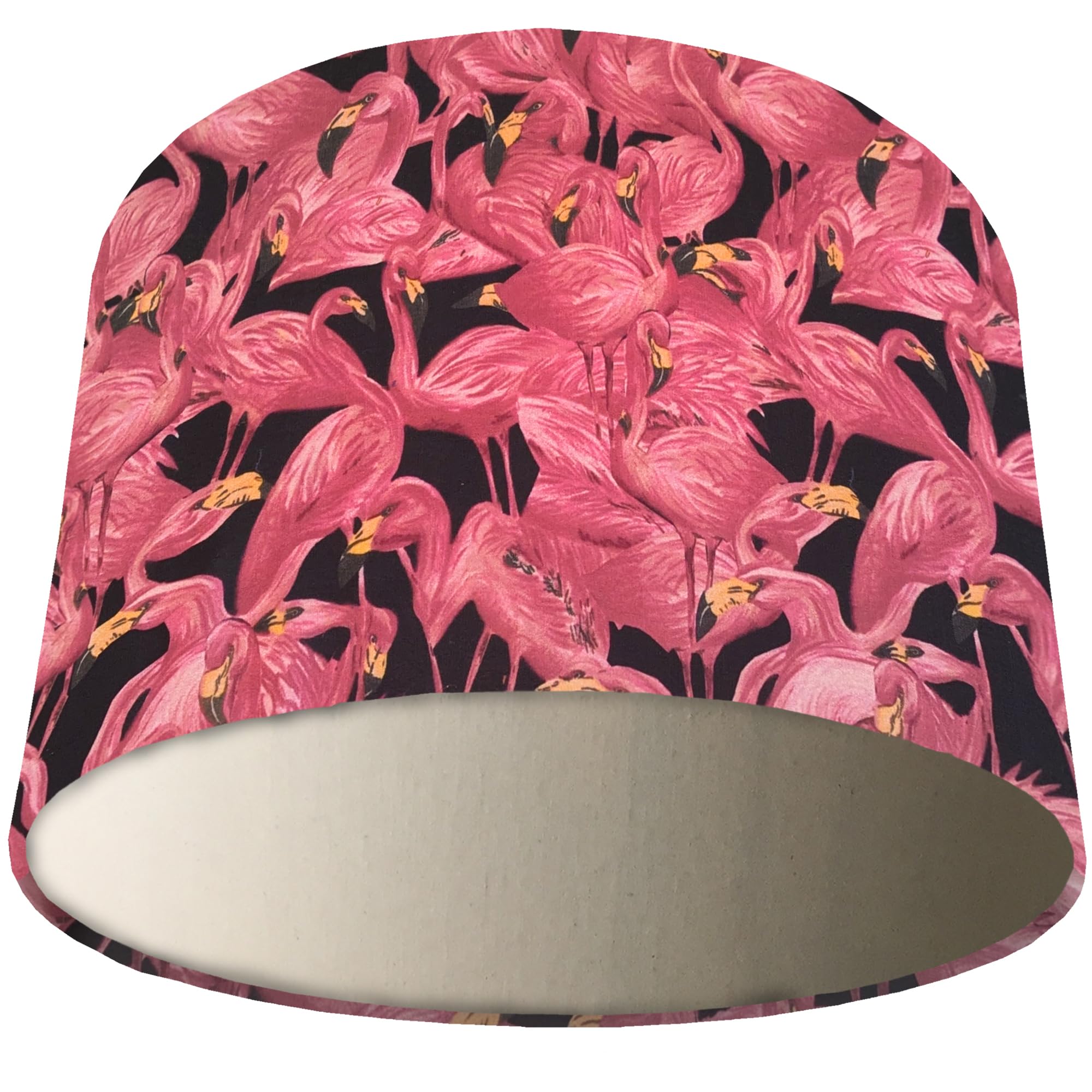 Tropical Flamingo Pink Lampshade with Choice of Colour Lining (Cream)