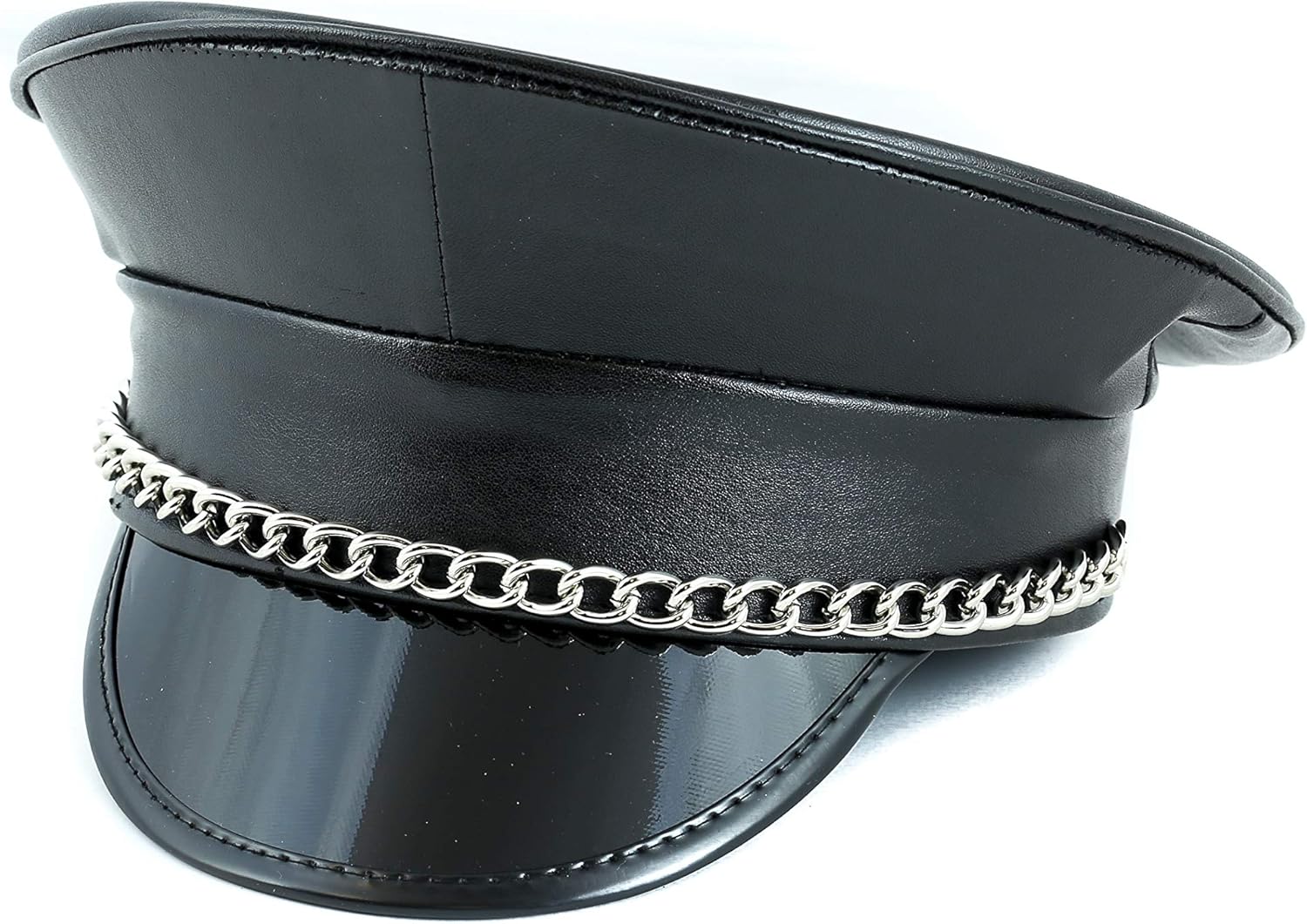 Funk Plus Captain Hat Police Hat Alternative Chain Rave Punk Goth Hat Cosplay Head Gear