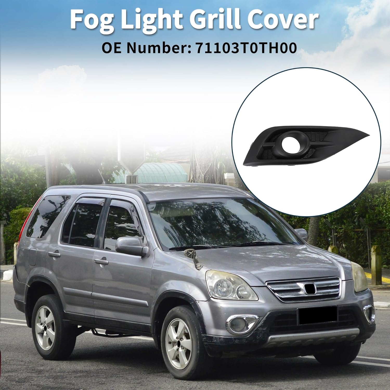 Fog Light Grill for Honda CRV 2012-2014 No.71103T0TH00 Front Right Front Lower Bumper Fog Light Cover Inserts Black 1 Pc