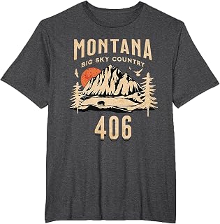 406 Montana Area Code, Big Sky Country, Montana Outdoors T-Shirt