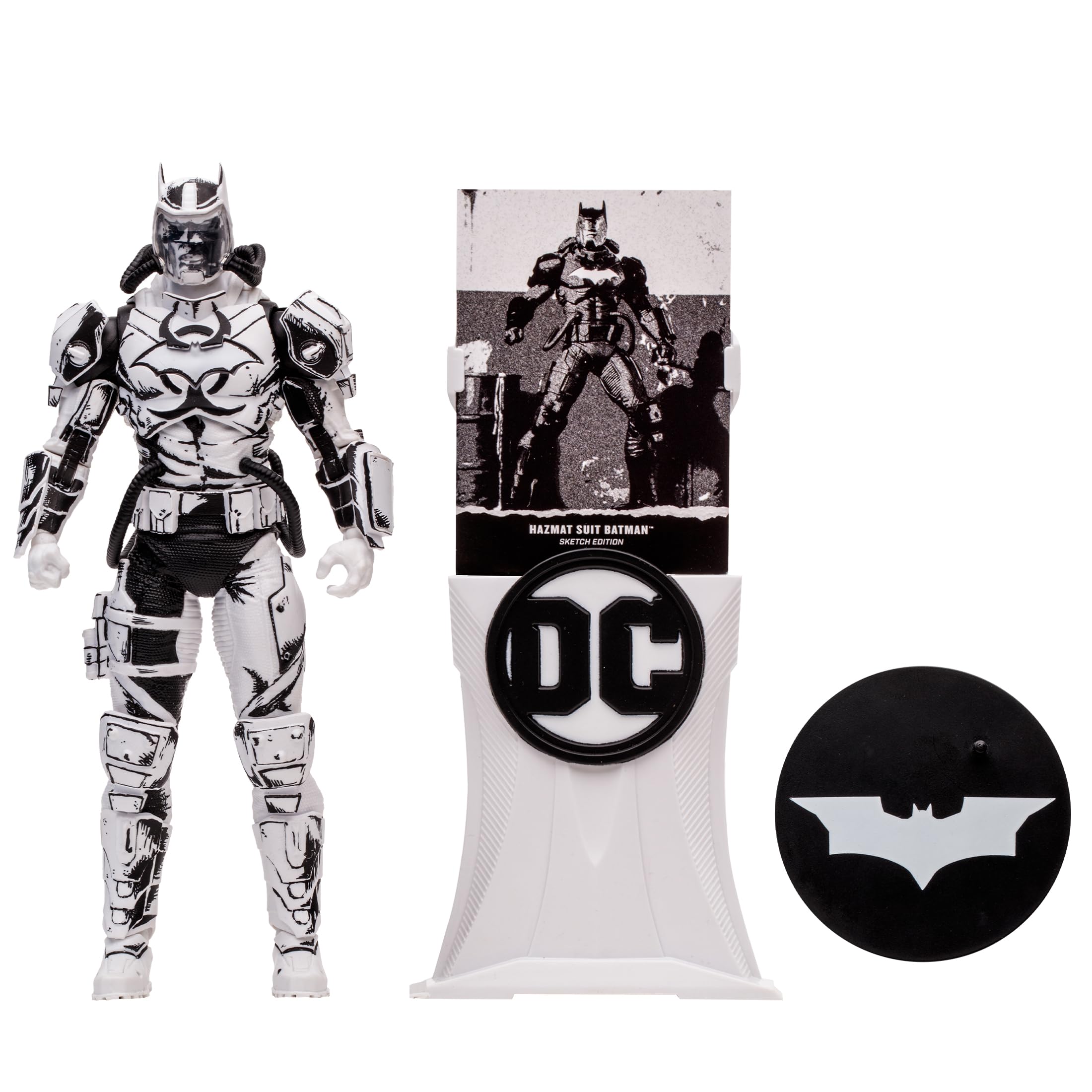 McFarlane DC Multiverse Batman con Hazmat Suit, Figura articulada con Traje edición dibujante de 17 cm en Caja Exclusiva, Base y Tarjeta Coleccionable, Fans coleccionistas, +12 años, Bizak (64387047)