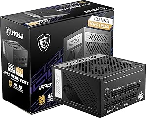 MSI MPG A850G PCIE5 Power Supply, EU Plug – 850W, 80 Plus Gold Certified, ATX 3.0, 100% Modular, PCIe 5.0 GPU Support, 10…