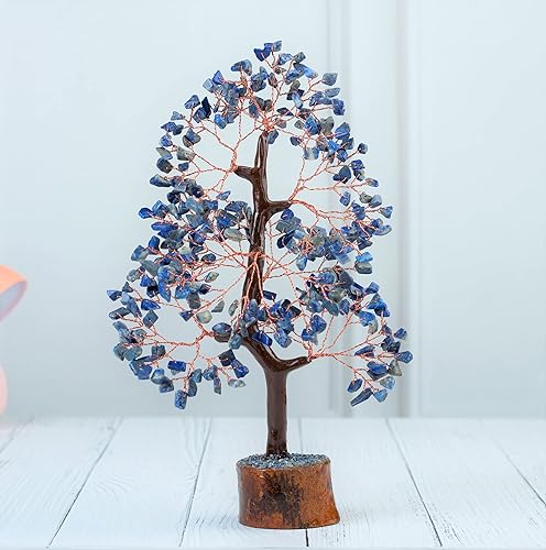 Miniatura 4 de Árbol de la vida de chakra de lapislázuli, árbol de la vida de cristal Árbol de piedras preciosas hecho a mano, árbol de Feng Shui, decoración de
