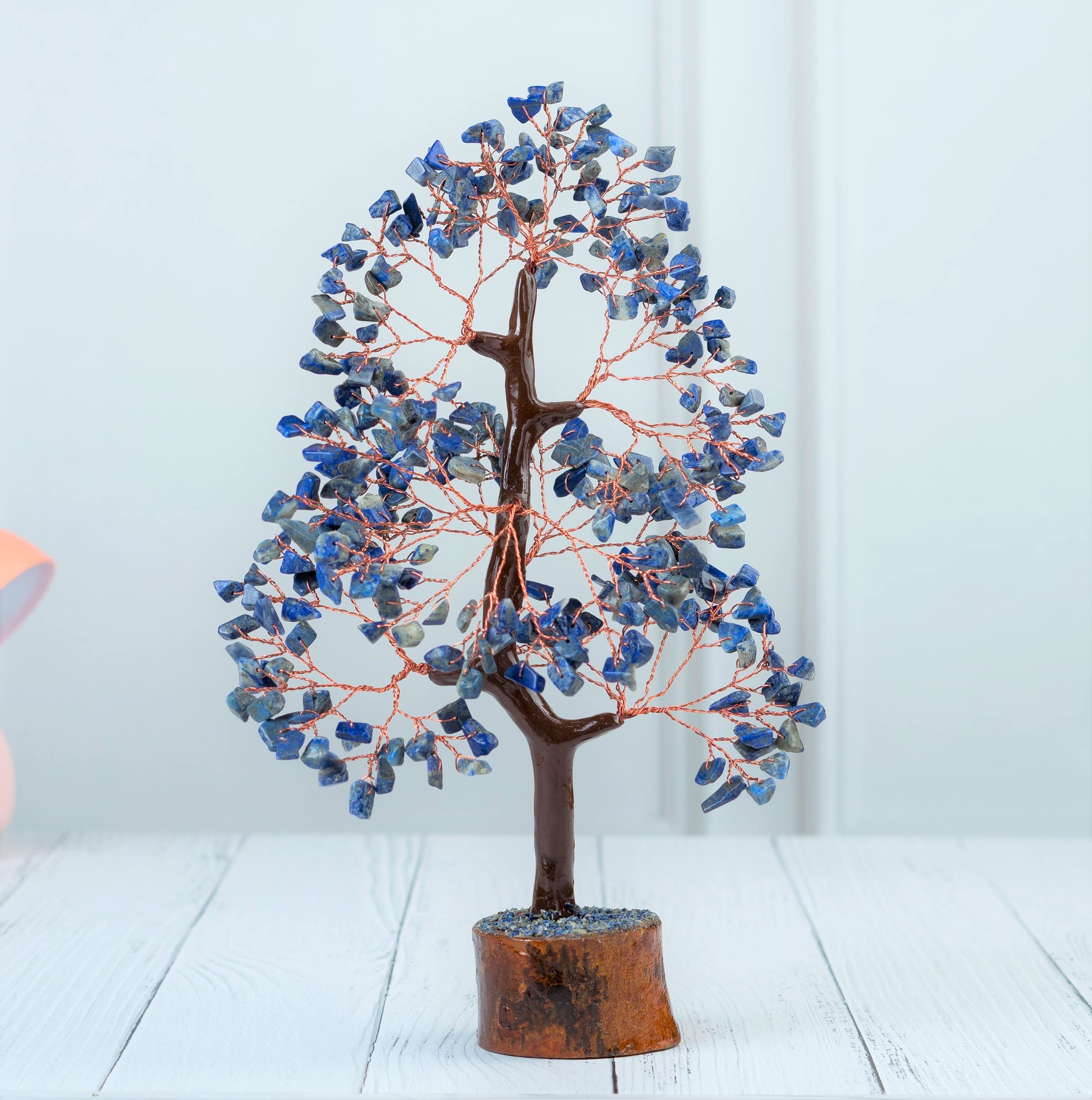 Crocon Lapis Lazuli Chakra Tree of Life, Feng Shui Money Bonsai, Gemstone Tree for Positive Energy Home Decoration Figurine - Image 4