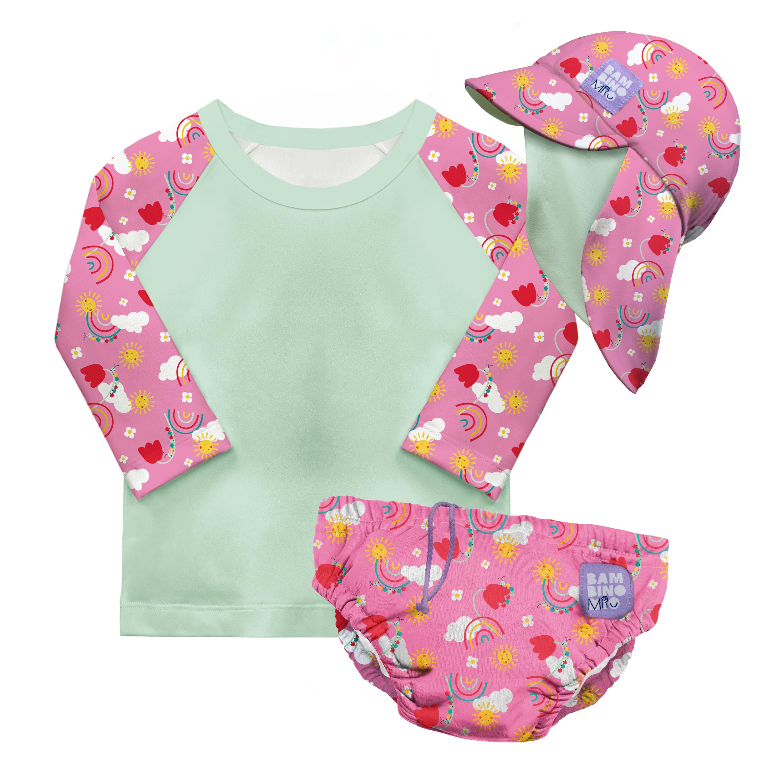 Bambino Mio Conjunto de pañales de natación reutilizables para bebé y niño pequeño unisex (1-2 años) COCODRILO ASTUTO, protección UPF 40+ | pañales de baño, camiseta y gorro de baño — view 10