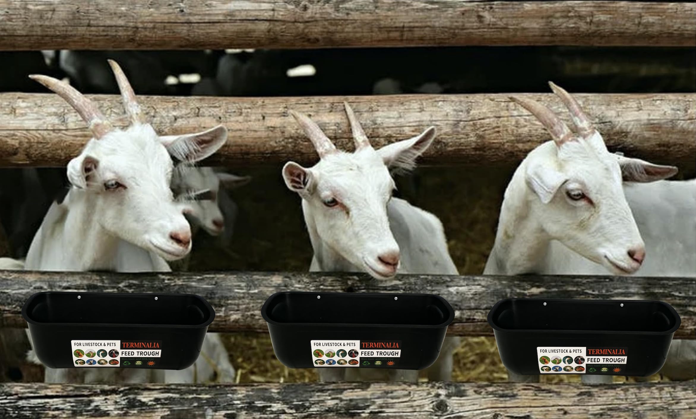 Comedero colgante para pollos, 8 cuartos de galón, comedero de valla sin residuos, agua de ganso de pato, suministros de cabra, contenedor de alimentación para perros, pavo, oveja, burro, caballo,
