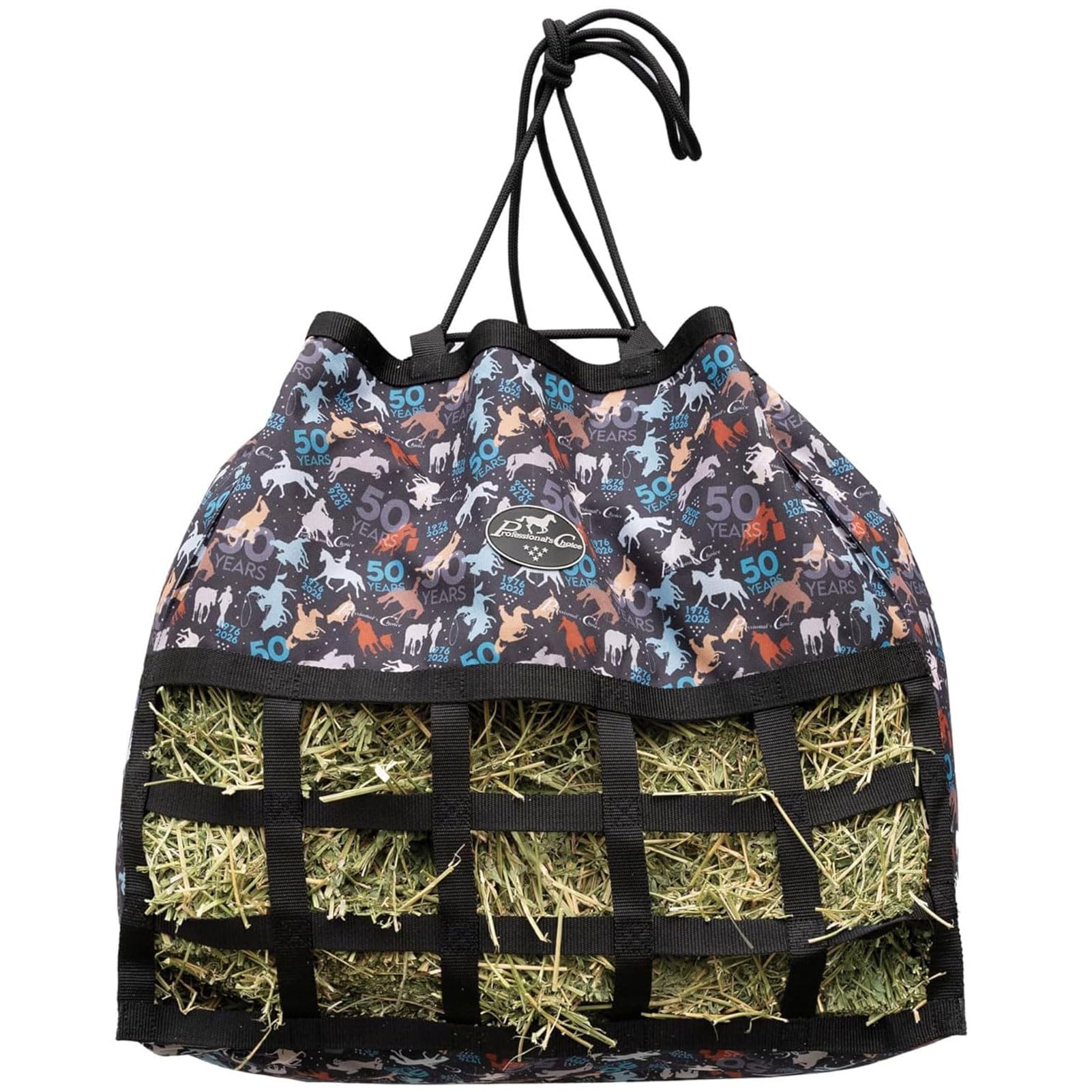 Professional's Choice Scratch Free Hay Bag - Slow Feed Horse Hay Holder, PC 50 | Hardware-Free Design, Drawstring Top, Adjustable Height, Heavy-Duty Rope-picture-11