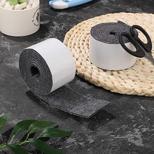 Vista 24 de Shappy Paquete de 2 tiras de fieltro con parte trasera adhesiva, rollo de cinta de fieltro, antideslizantes, autoadhesivas, para proteger suelos