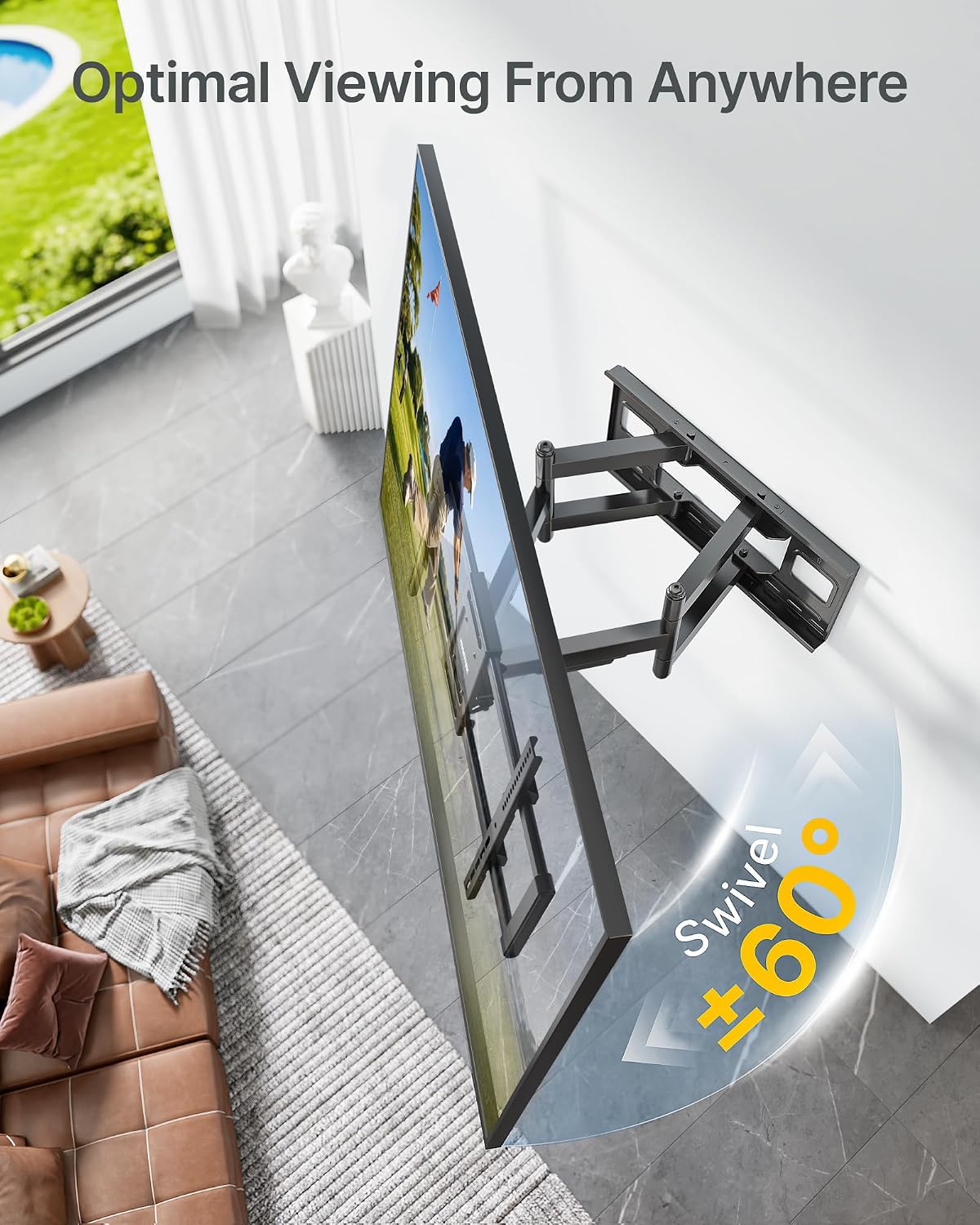 monTEK Heavy Duty Full Motion TV Wall Mount for 43-98 Inch Large TVs Hold up to 265 lbs, Extra Long 27.7" Extension Articulating Arm Bracket, Fits 16" 18" 24" Wood Studs, Max VESA 800x400mm 5 81RQKCdeymL. AC SL1500