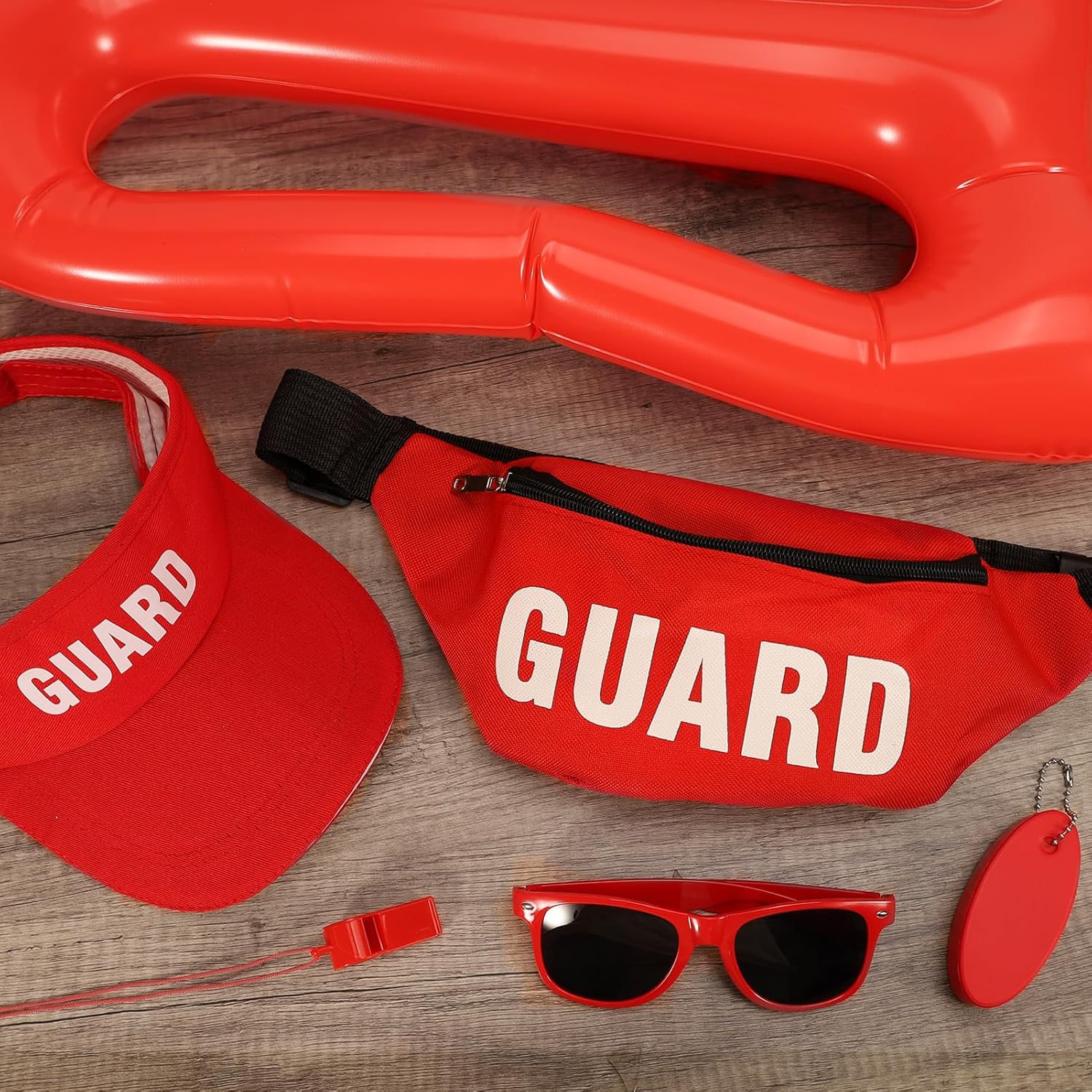 TTQ 6Pcs Guard Costume Set Include Guard Hat Fanny Pack Sunglasses Inflatable Float Whistle with Lanyard and Keychain - Image 4
