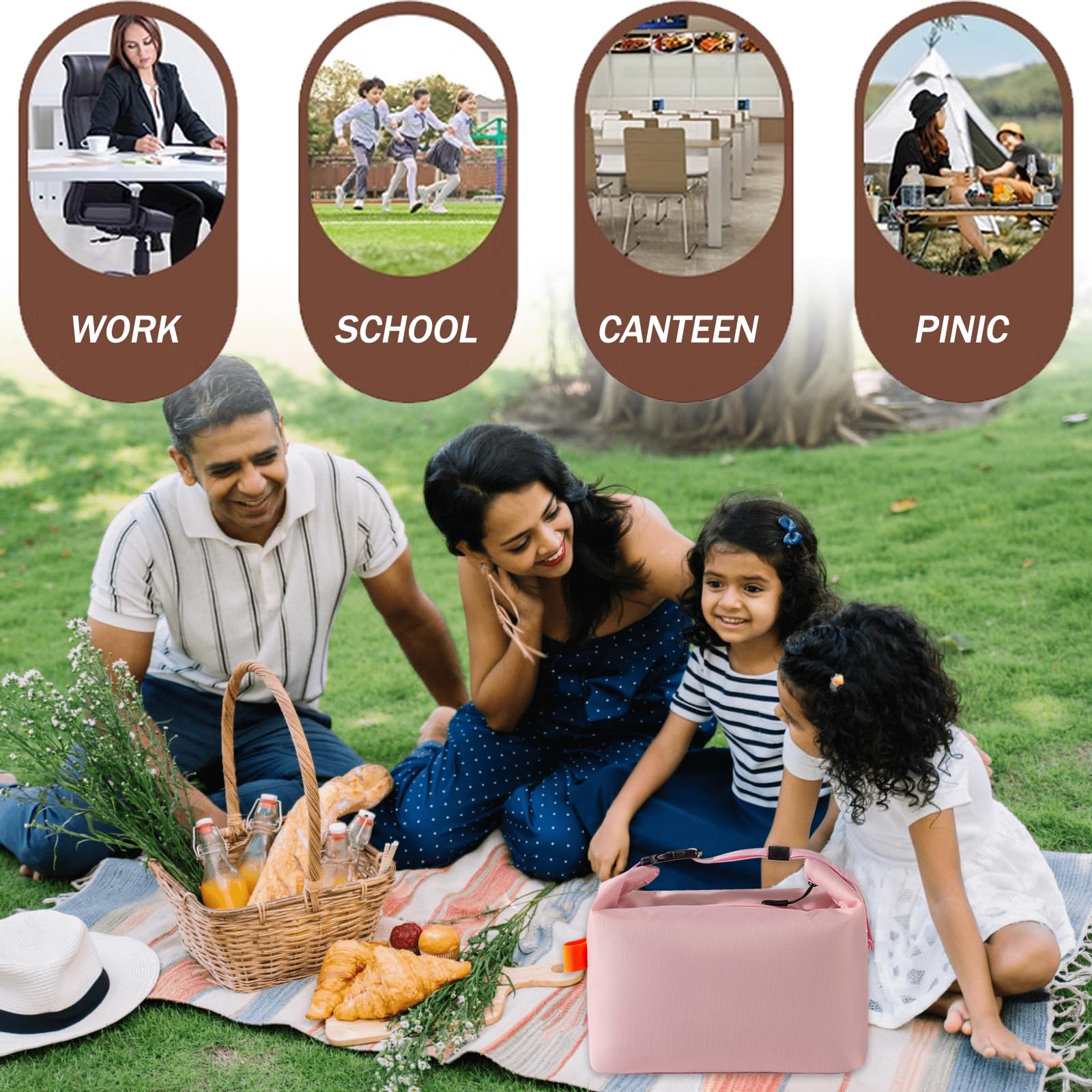 MLPKOI Bolsas Termica Porta Alimentos Pequeña, Bolsa Comida Trabajo para Hombres y Mujeres, Fiambreras comida trabajo, Lunch Bag para Picnic, Bolsa Nevera Pequeña, Trabajo, Escuela, Oficina — view 7