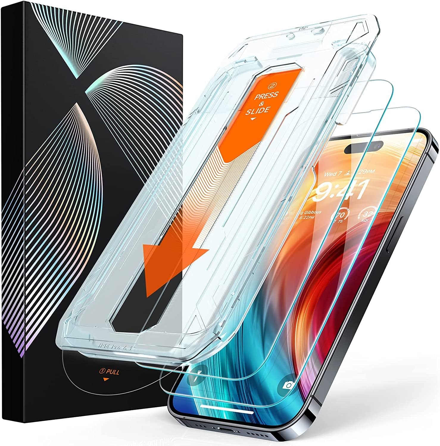 AFENGBOX Kameraschutz Für IPhone 17 Pro/Pro Max - 9H Panzerglas In Orange