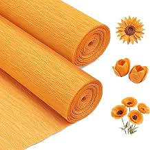 Crepe Paper Orange Crepe Paper Roll 9.8" x 8 ft Papel Crepe para Pinatas
