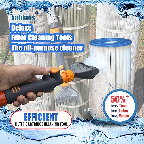 Miniatura 5 de katikies Herramienta limpiadora de filtro de cartucho de piscina, varita de limpieza de filtro para spa y bañera de hidromasaje