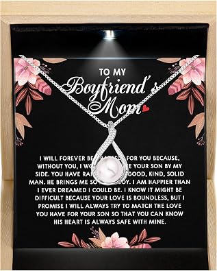 Larvincy To My Boyfriends Mom Necklace, Mothers Day Gifts Boyfriends Mom