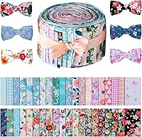Vista 1 de Tegeme 40 piezas de tela Jelly para acolchado, rollo de retazos de algodón japonés, tela precortada con estampado floral retro, tiras de acolchado