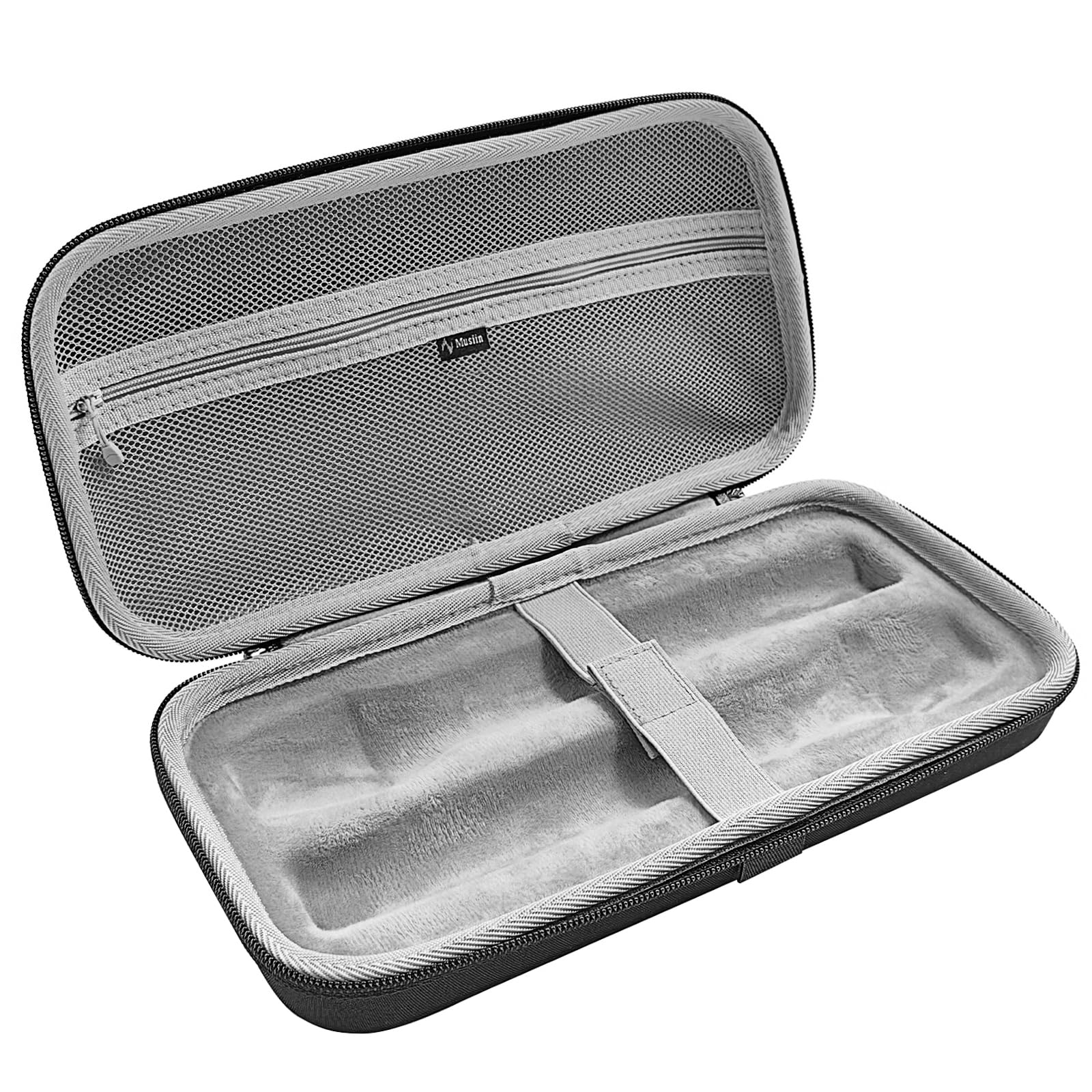 Musiin Aufbewahrungsbox für Zwei Mikrofone, kompatibel mit Bietrun SY-WXM-2, WXM02, WXM19, WXM31, BLX2 PG58, tragbare Hartschalen-Mikrofontasche, Reiseschutztasche mit Kabelfach (schwarz)