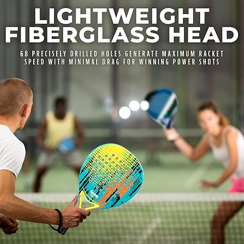 Miniatura 2 de Franklin Sports Pala de pádel - ENDEAVOR - Pádel de fibra de vidrio con núcleo de espuma - Raqueta de tenis Pop - Pádel de 12.87 oz - Rendimiento