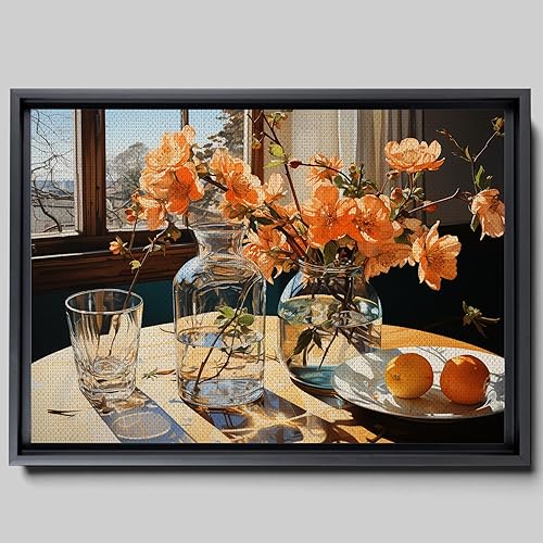 SIGNED Olivia's House Giclée Print Floral Marigolds and Rose Wine Still print print, Decor Canvas, Art Decor