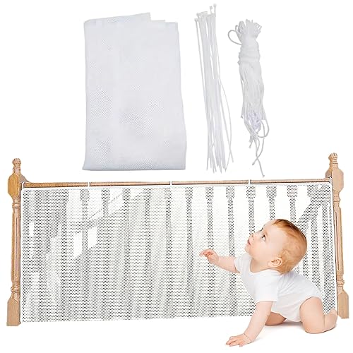 Miniatura 1 de Puerta de bebé para escaleras, puerta de escalera resistente de 9.8 x 30.7 pulgadas, red de seguridad impermeable para mascotas y niños, protector