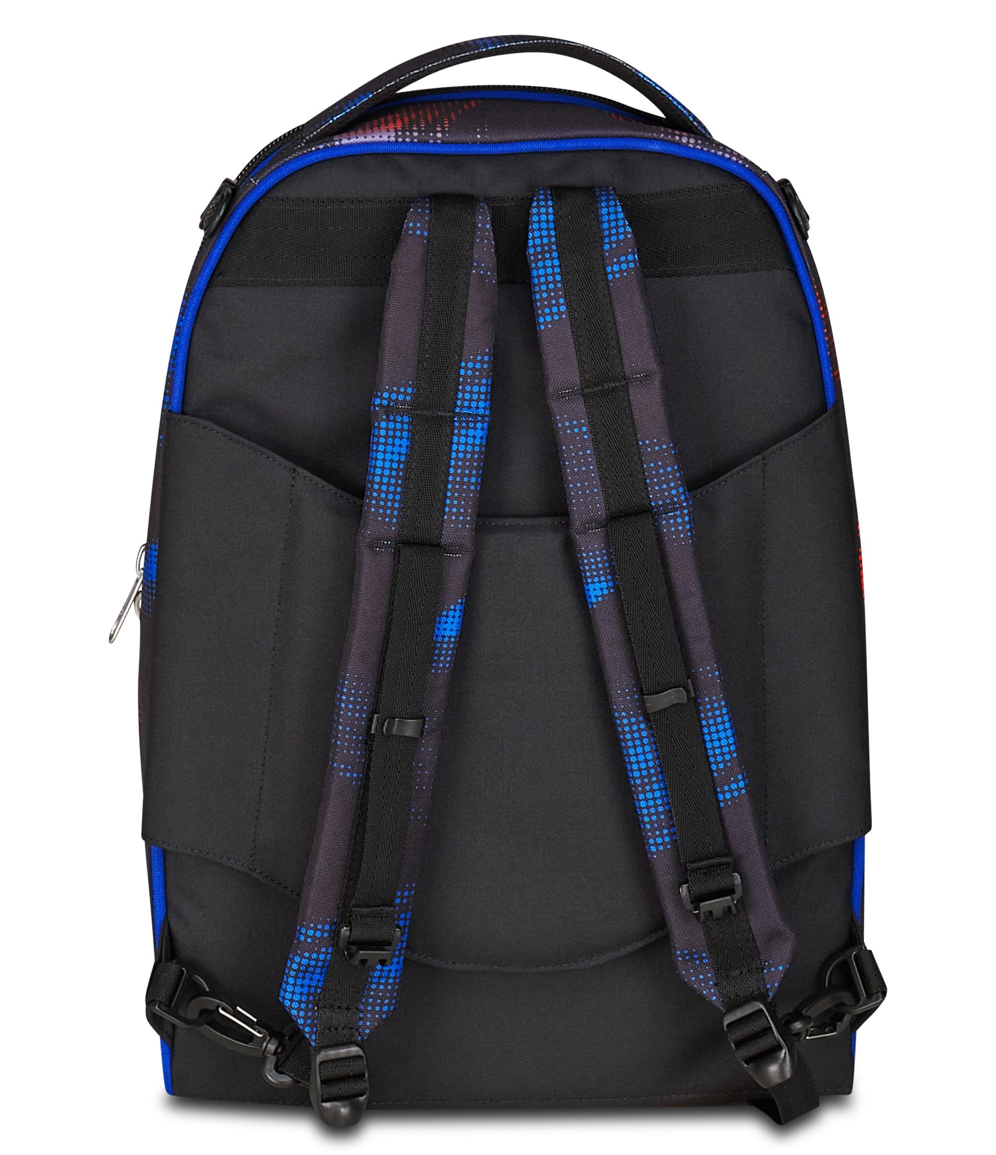 Seven Trolley Scuola Jack 3 Ruote, Nero Blu, Zaino Con Carrxllo Sganciabile Da 34 L, Tasca Borraccia e Crossover System, Maneggevole Resistente, Scuola Elementare e Media, Zaino Bambino