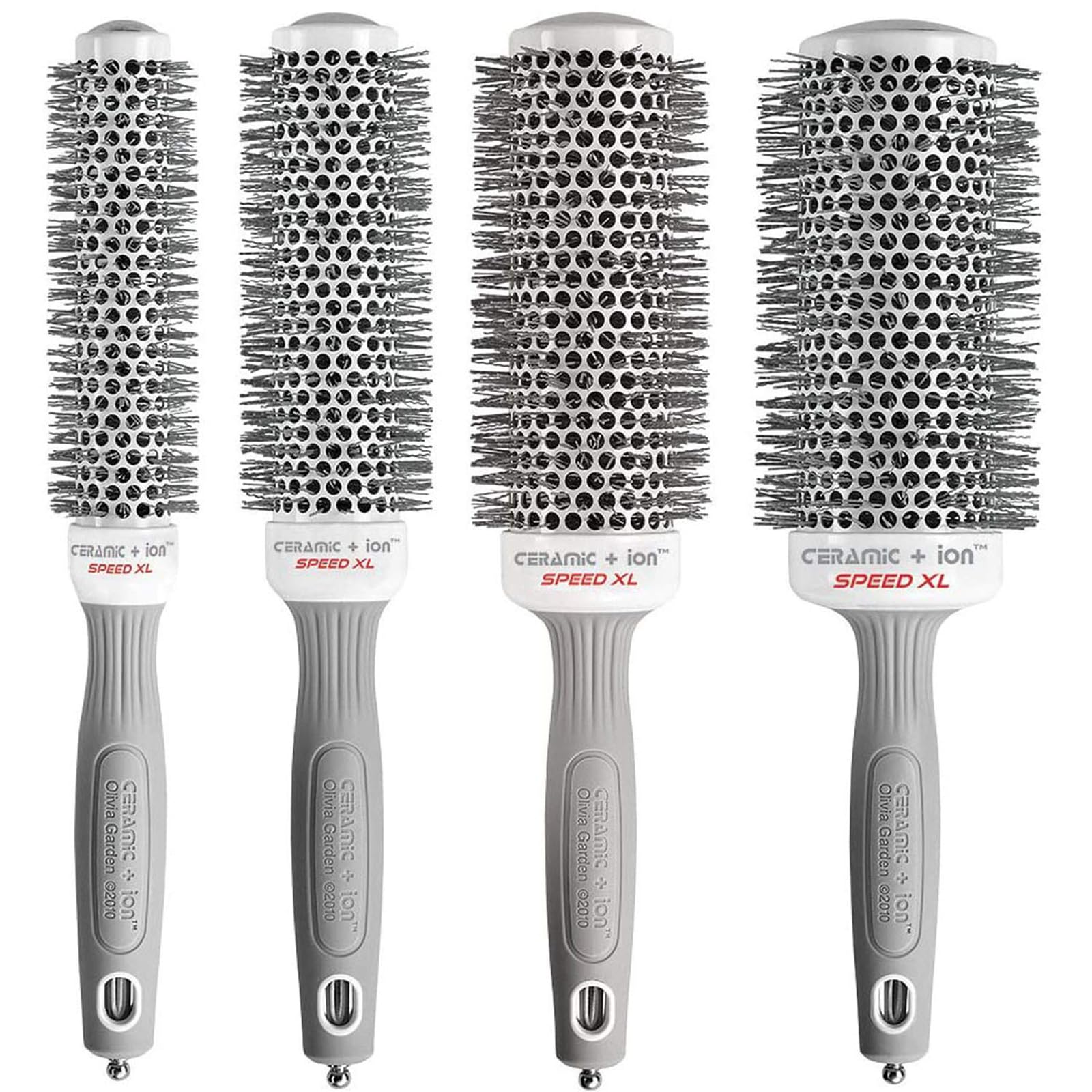 Olivia Garden Ceramic + Ion Speed XL - Extra Long Round Thermal Hair Brush - Not Electric - Professional Blow Out Brush for Normal to Thick Hair - 1" to 1/8" Diameter Barrel - CIXL-25,35,45,55