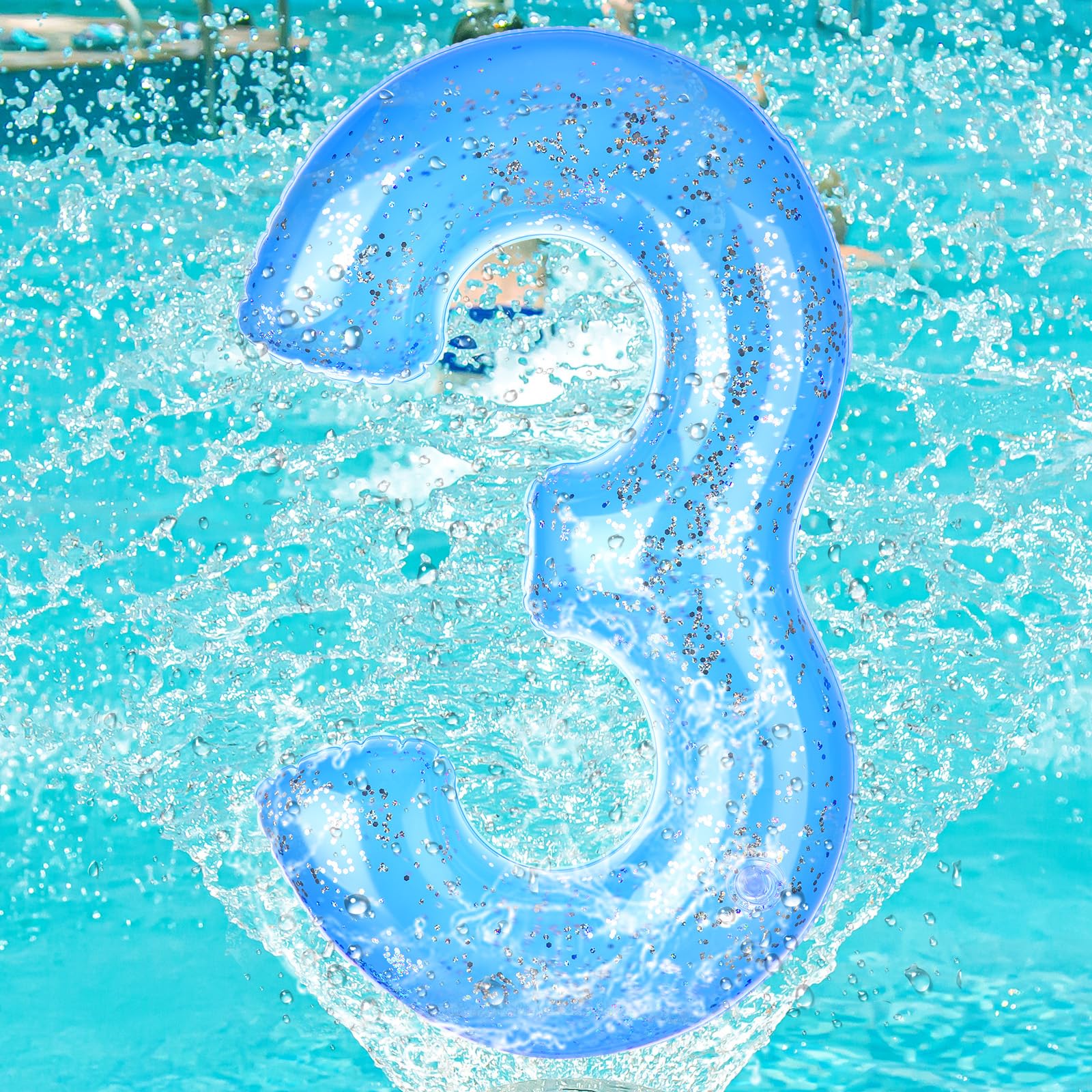 Snapklik.com : Foilswirl Inflatable Pool Floats Number, 20 Inch Blue ...