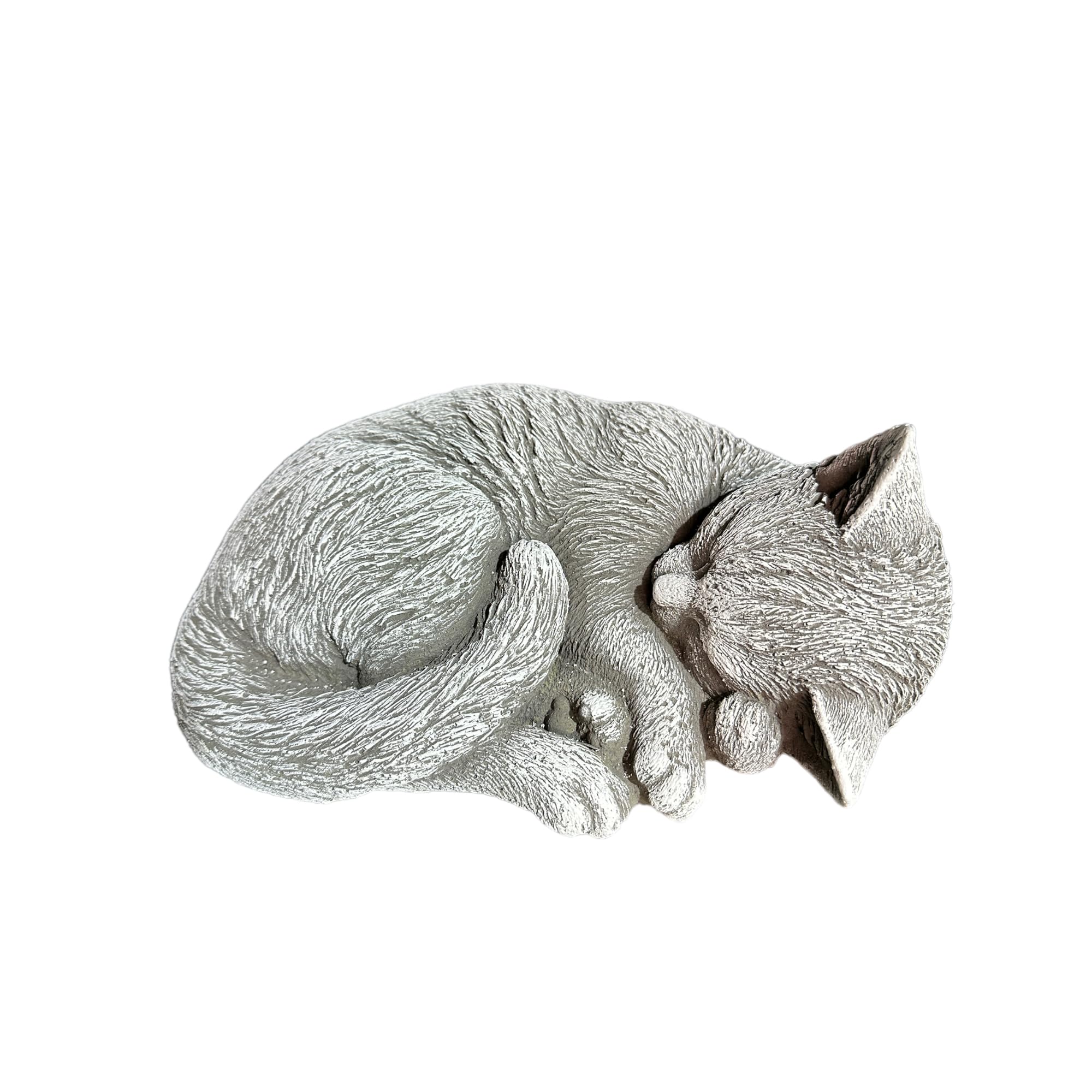OriginalPaul Skulp & Betondesign Steinfigur Katze Luna, schlafende Katze aus massiven Steinguss (Beton) frostsicher für Garten